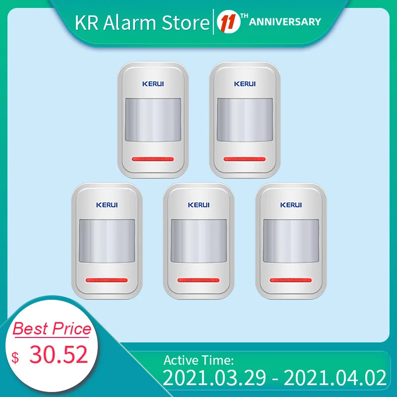 KERUI 5 шт./лот P819433MHz Беспроводной интеллигентая (ый) детектор движения PIR для GSM