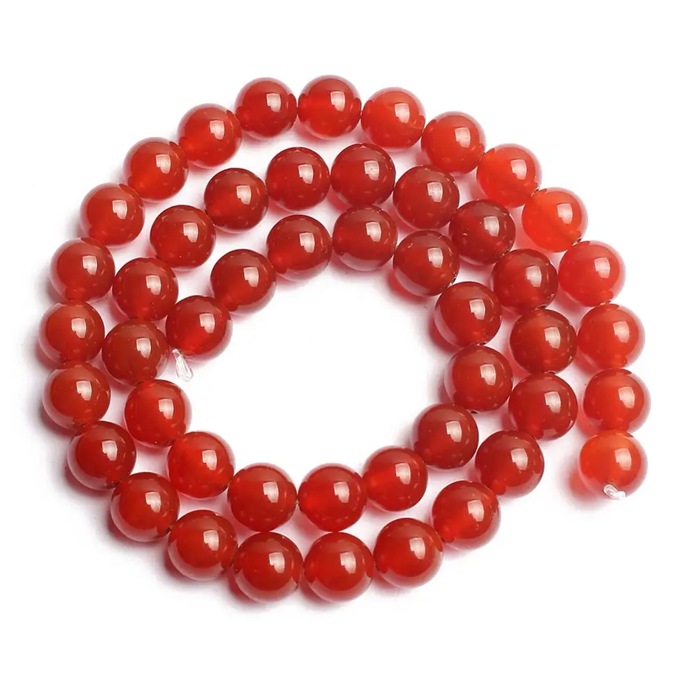 Red Carnelian Agate Натуральный круглый тигровый глаз Амазонит гранат Агаты ангелит кварц Лава бусины для самостоятельного изготовления ювелирных изделий браслет аксессуары 15'' - Цвет: Red Carnelian Agate