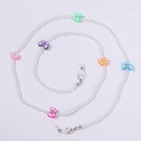 fashion bead string glasses chain butterfly heart shaped reading glasses chain mask holder eyewear neck cord lanyard accessory