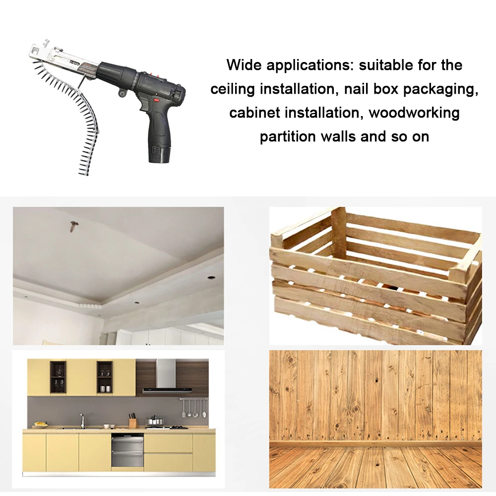 

Screw Tool Heads Chains Nail Machine Handheld Automatic Screw Spike Electric Automatic Stitching Machine Utility Hardware Tools