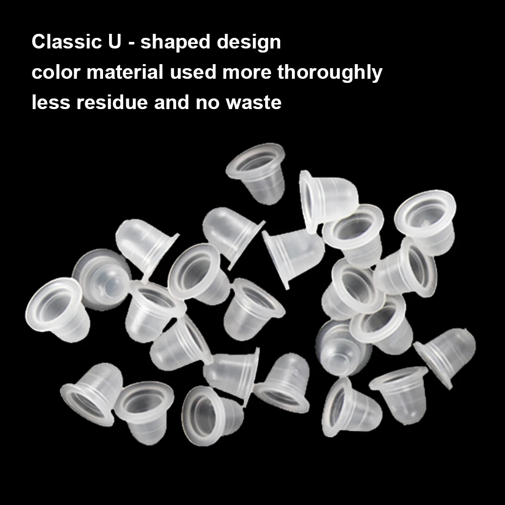 50PCS Soft Microblading Tattoo Ink Cup Cap Pigment Silicone Ink Holder Container For Permanent Makeup Tattoo Accessory Supply