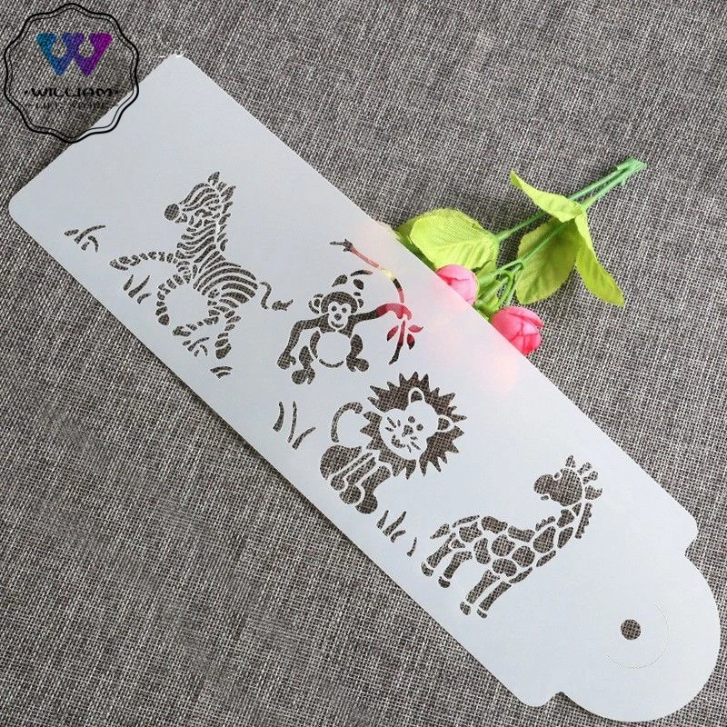 Новая милая форма для торта с жирафом зеброй обезьяной львом трафарет Аэрограф