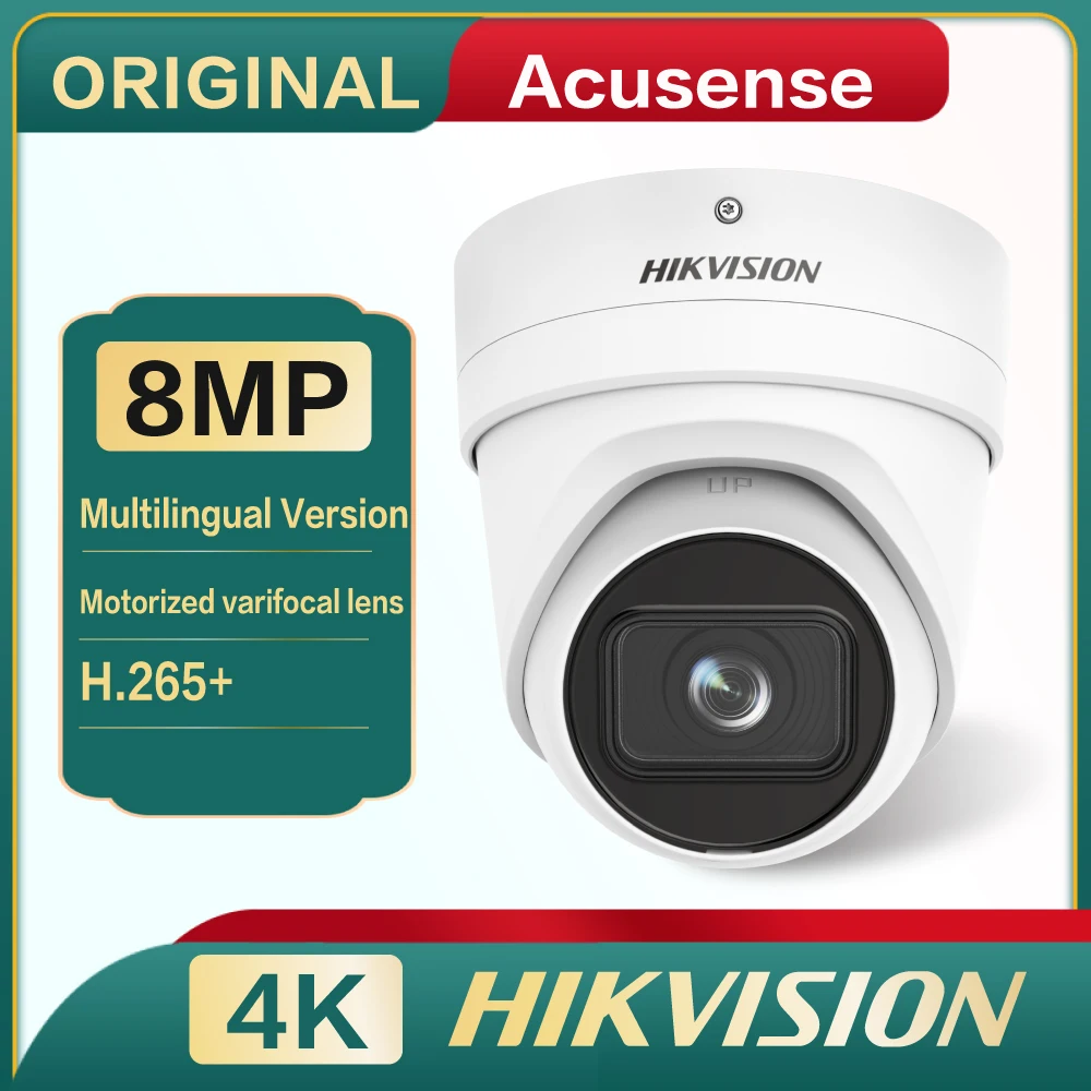 

Сетевая камера Hikvision 4K Acusense с варифокальным объективом 8 Мп, DS-2CD2H86G2-IZS оригинал