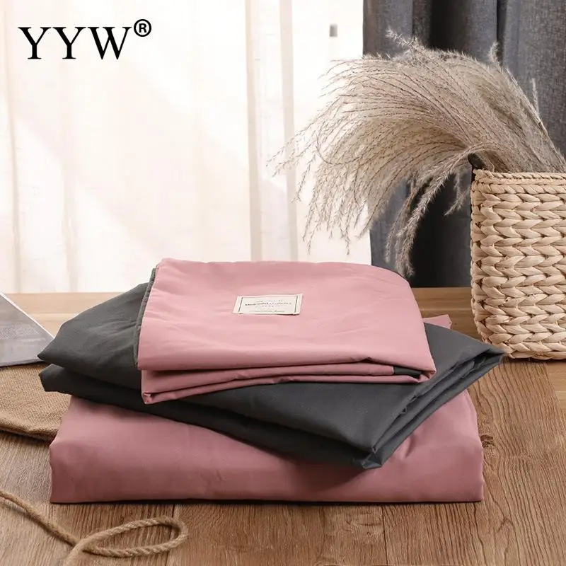 Скандинавские одноцветные двухслойные хлопковые постельные принадлежности 4