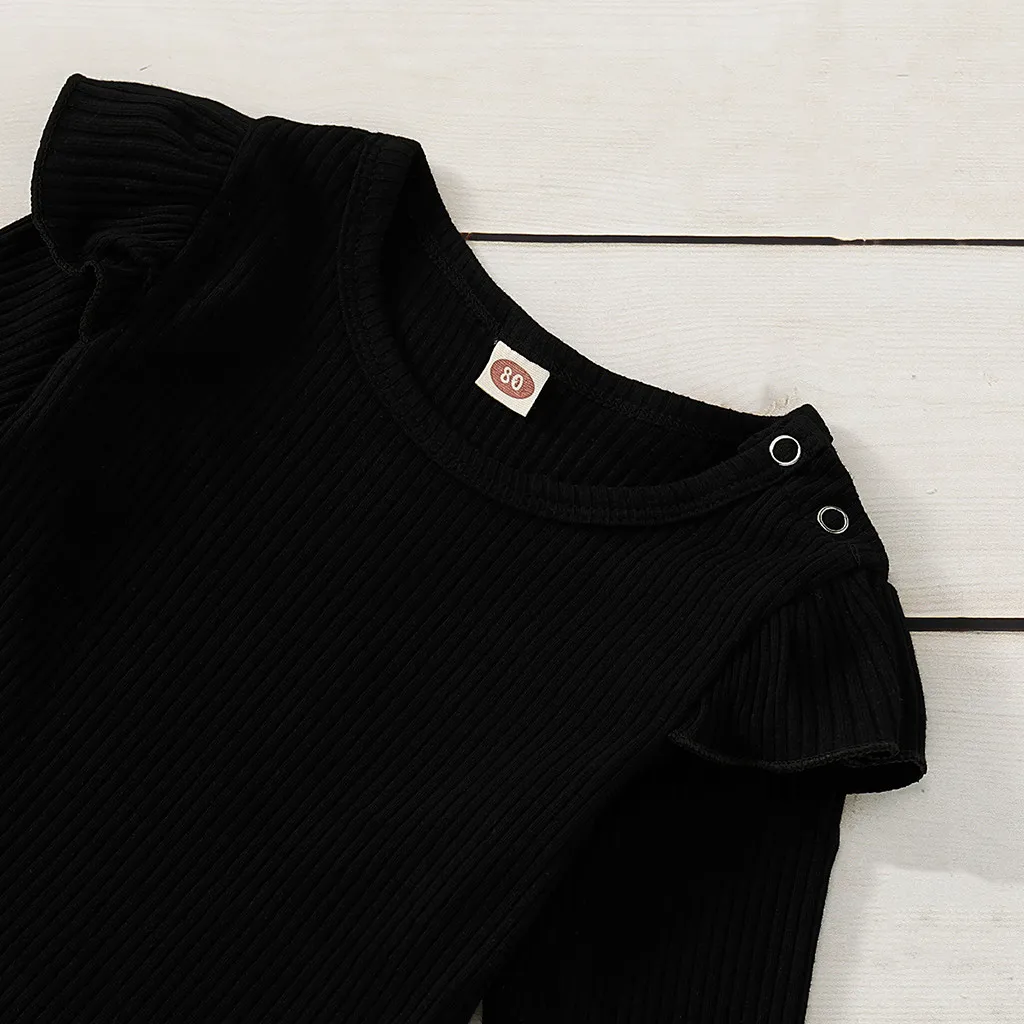 Осенне зимний комплект одежды из 2 предметов для маленьких девочек футболка с