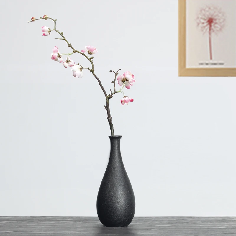 

Черная керамическая ваза, украшение для стола с растениями, цветочные горшки, эстетический декор для комнаты, Wazony, украшение для гостиной ...