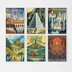 Дорожный пейзаж средней земли, холст, настенный художественный плакат, картина, природа, украшения, картины, Современный домашний декор, без рамки