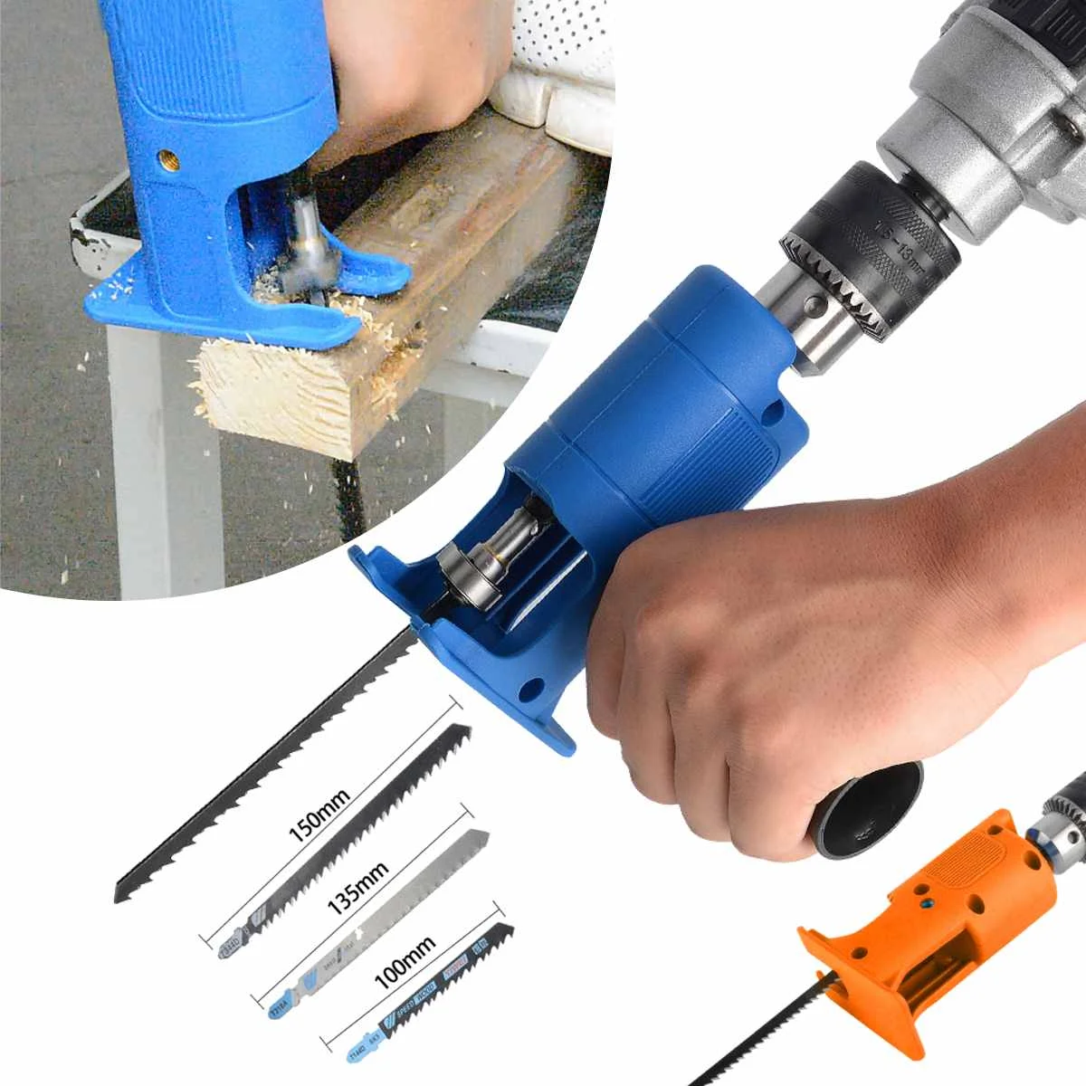 

Becornce Reciprocating Saw Adapter Electric Drill Modified Electric Saw Hand Tool Wood Metal Cutter Long Service Life Durability