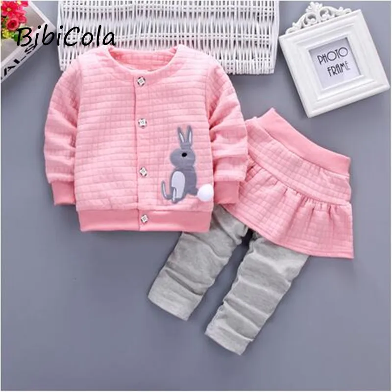 Комплект одежды для маленьких девочек BibiCola повседневный спортивный костюм из