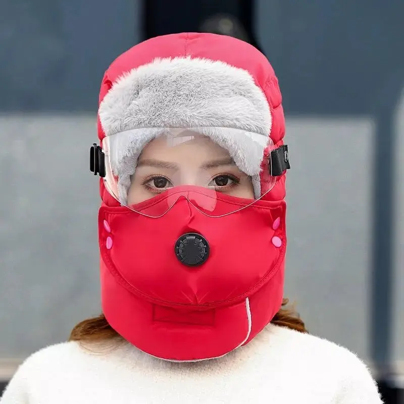 Hat Winter Women's Men's Cap Earflap Hats For Women Bomber Russian Hat Cotton Warm Windproff Ski Mask