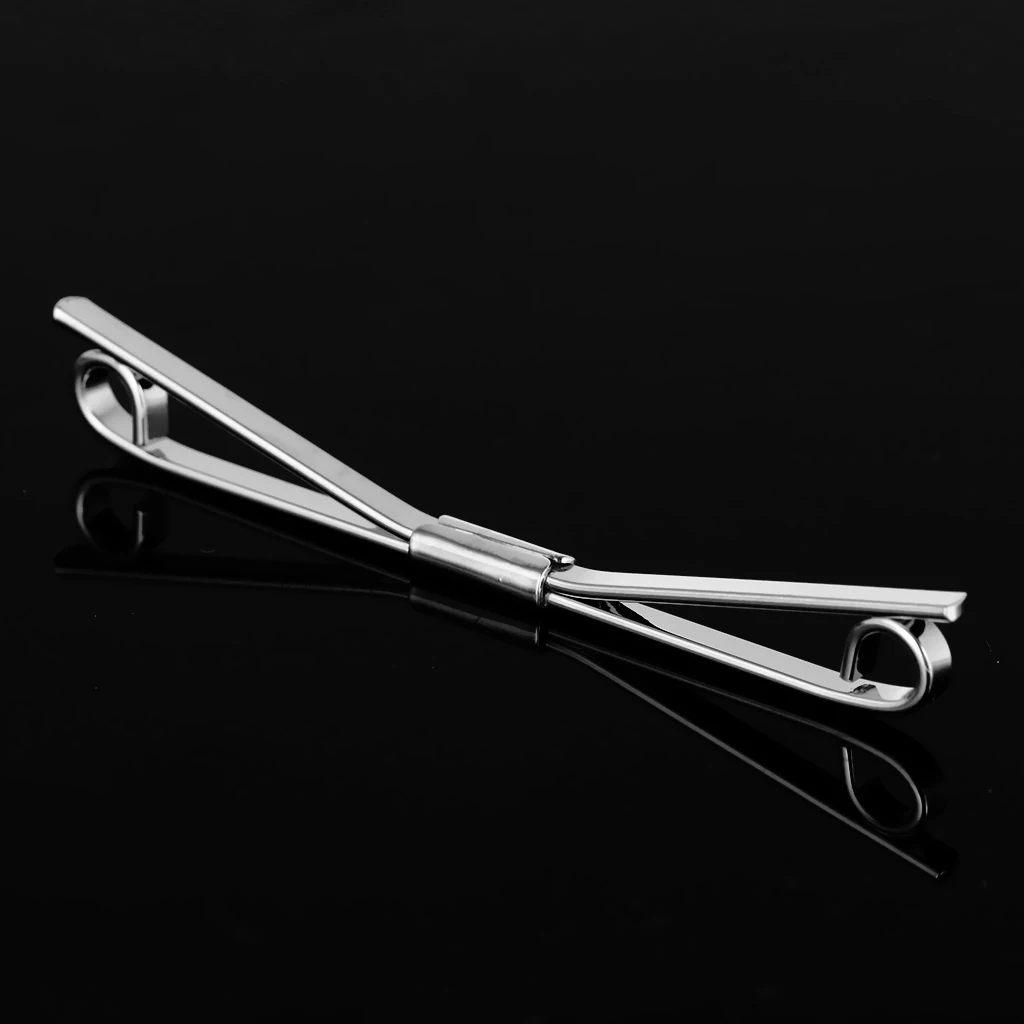 

2Pcs Men Tie Pin Metal Chic Gentleman Slim Collar Tie Clip Clasp Bar Necktie