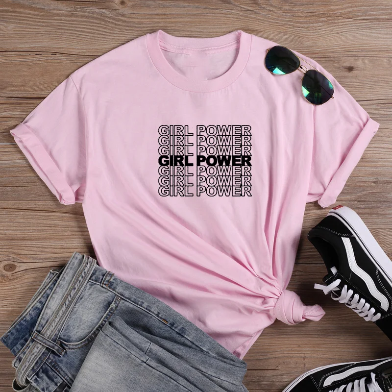 

Girl Power Funny T Shirts Women T-shirt Short Sleeve Stranger Things T Shirt Fashion Tshirt Women Top Loose Camiseta Mujer