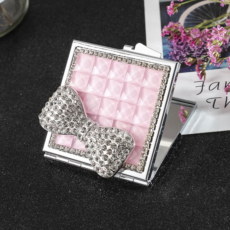 Mini Pocket Cosmetic makeup mirror 2 Sides Foldable hand compact make up bowknot Wholesale Party Favors Gifts Souvenirs | Красота и