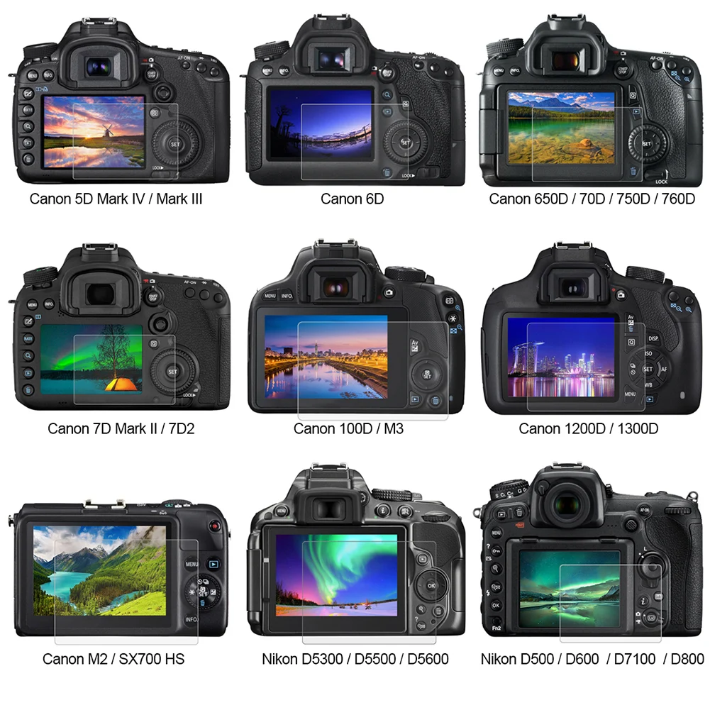 Защитное стекло PULUZ для Canon 5D Mark III IV 5D3 EOS 6D 7D II 100D 200D 650D 70D 700D 1200D SX610 G9X|Защита экрана| |