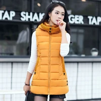 new women autumn and winter thickened vest filling cotton solid color sleeveless jacket