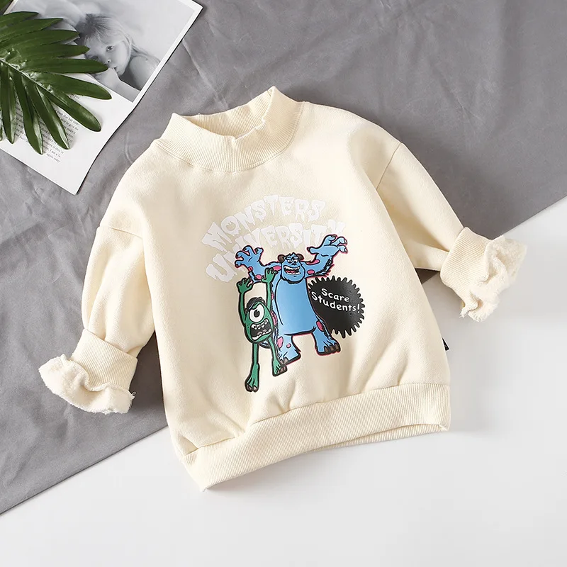 Бархатная футболка для малышей Детская одежда с принтом Алфавит и Монстр оптовая