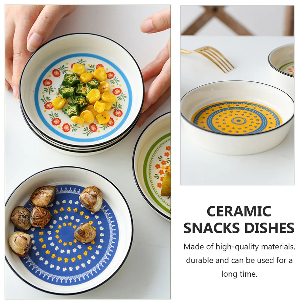 

4pcs Delicate Food Plates Soy Sauce Seasoning Plates Sauce Dipping Plates