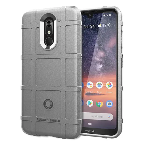 Серый Для Nokia 3,2 4,2X71 8,1 7,1 1 3,1 C Plus X3 X7 9 PureView 2,2 6,2 Чехол Броня прочный силиконовый Щит чехол противоударный чехол - Цвет: Серый