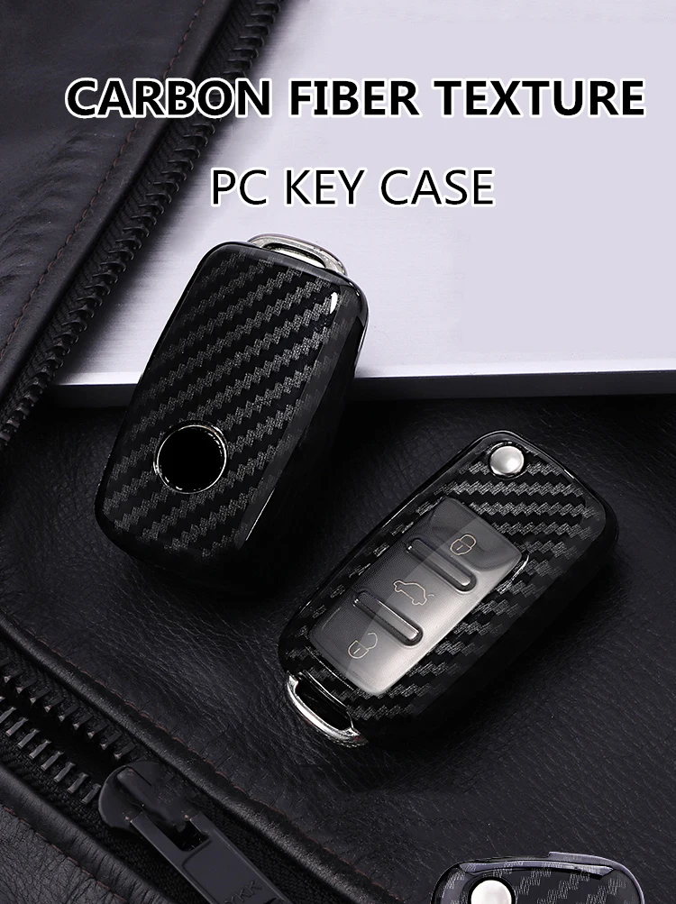 

PC Carbon Fiber cover Car Key Case shell For VW Volkswagen Polo Golf Passat Beetle Caddy T5 Up Eos Tiguan Skoda A5 SEAT Leon Alt
