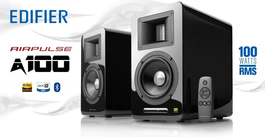 EDIFIER Airpulse A100 монитор с сенсорным Áudio Bluetooth 4,1 aptX Certificado de Áudio высокое resolução ВЧ de seda-cúpula AUX USB
