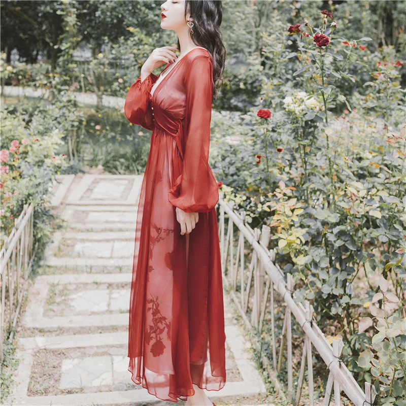 YOSIMI 2019 в винтажном стиле Сезон лето комплект одежды из двух предметов платье на