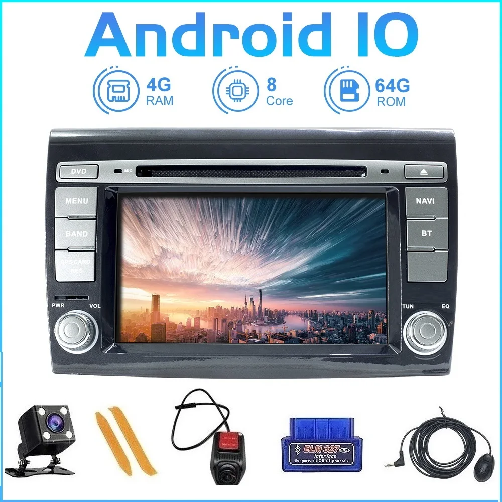 ZLTOOPAI Android 10 для Fiat Bravo 2007 2012 Авторадио стерео головное устройство GPS навигация