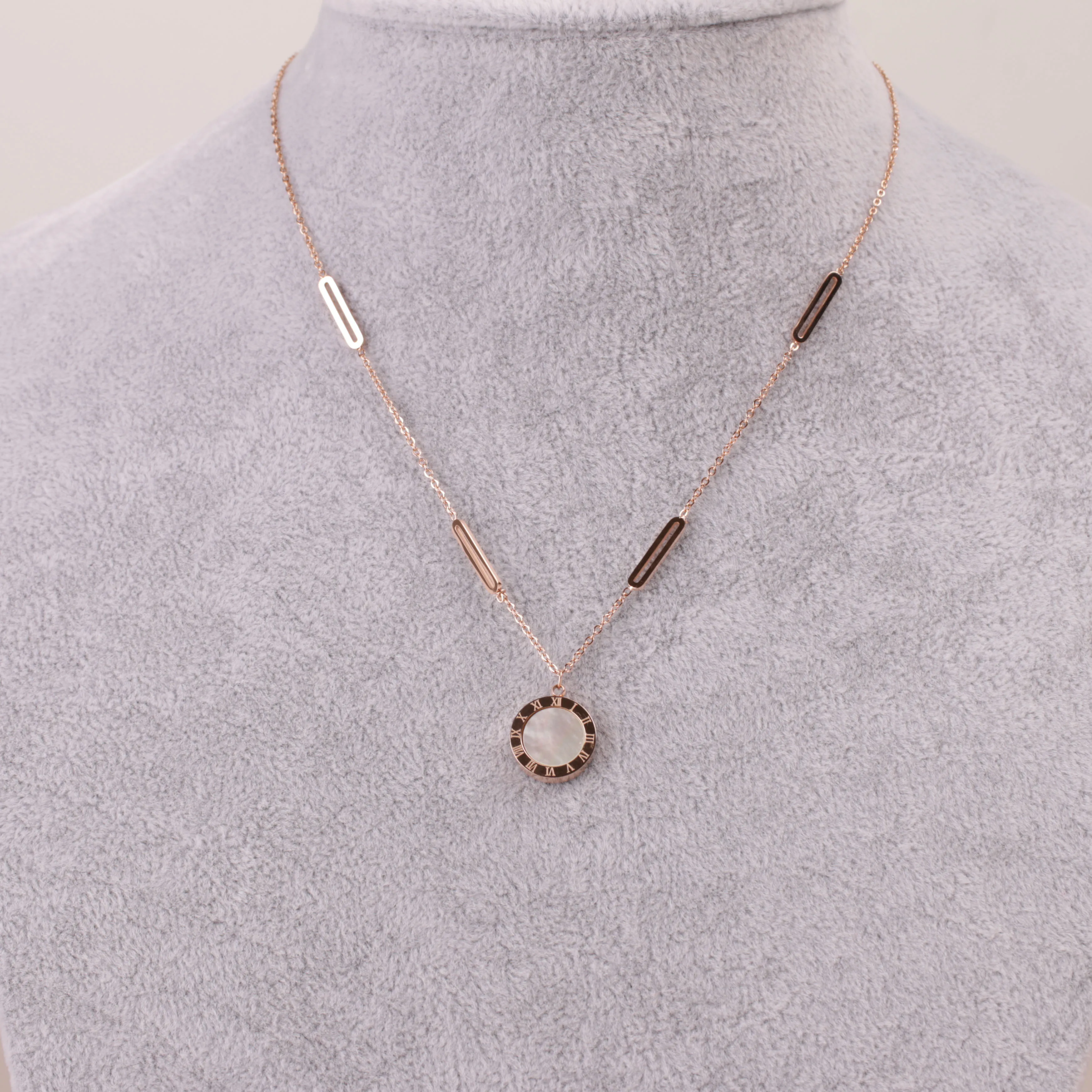 Модные роскошные золотые римскими цифрами длинное ожерелье кулон для женщин и