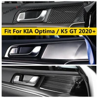 stainless steel interior rear door tail gate handle bowl cover trim carbon fiber accessories for kia optima k5 gt 2020 2022