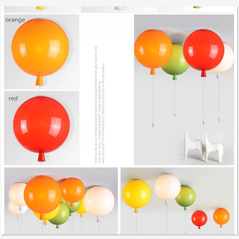 

Скандинавский симпатичный акриловый светильник D25/30/35 см, ПК, фотолампа, детский подарок, белый, желтый, красный акриловый светильник, Подвес...