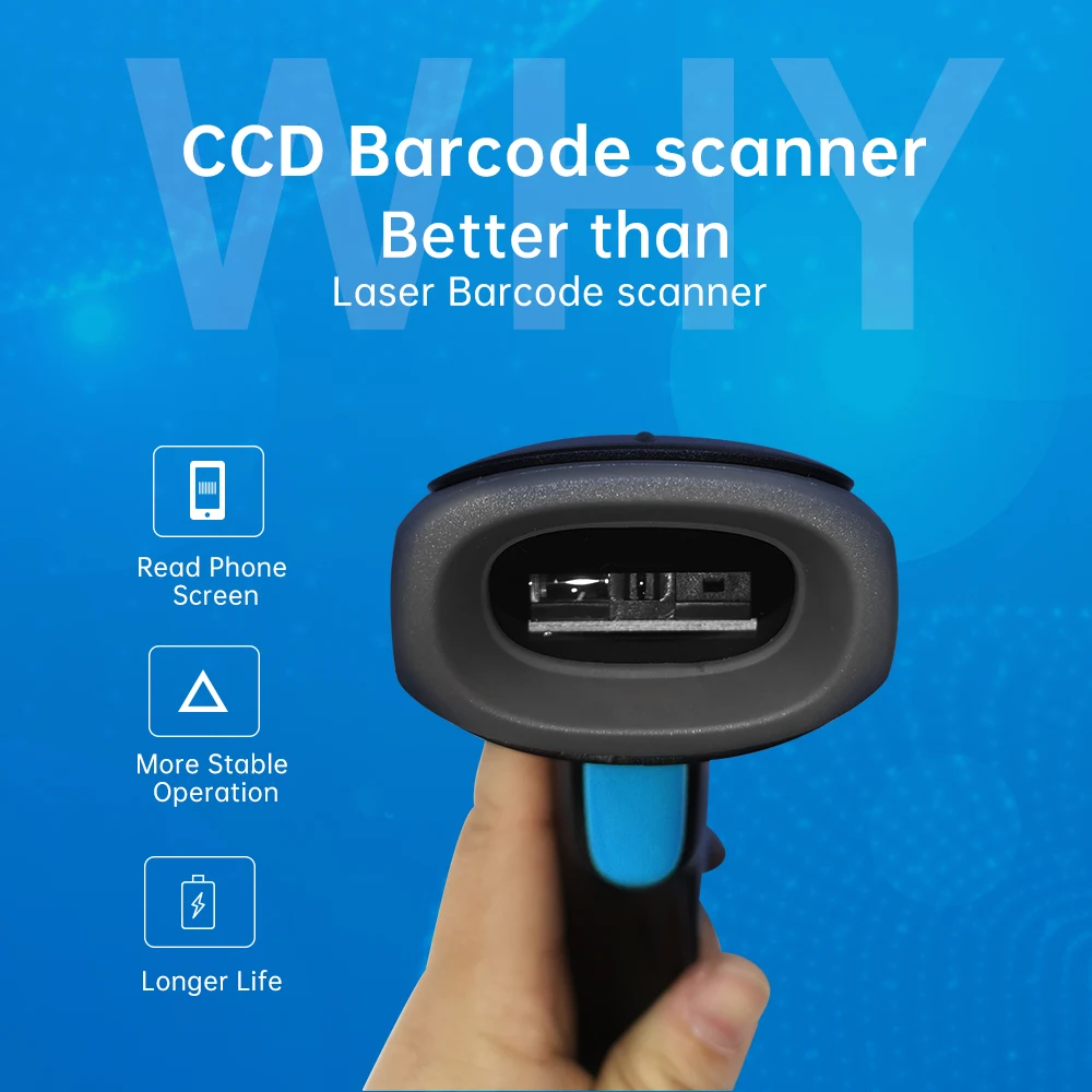 Фото USB проводной CCD 2,4G Bluetooth сканер штрих-кода автоматическое сканирование 1D 2D QR-считыватель штрих-кода для мобильной оплаты №5