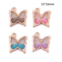 20pcslot double side butterfly shape alloy enamel charms 1516mm jewelry accessories earrings pendants