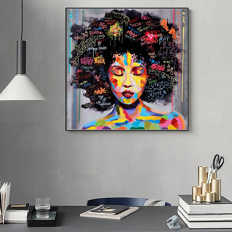 Абстрактный африканские женские портретный плакат холст картины Плакаты и