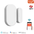 Датчик контактов для дверей и окон Tuya Smart ZigBee, беспроводной датчик открытиязакрытия дверей, приложение для удаленной сигнализации