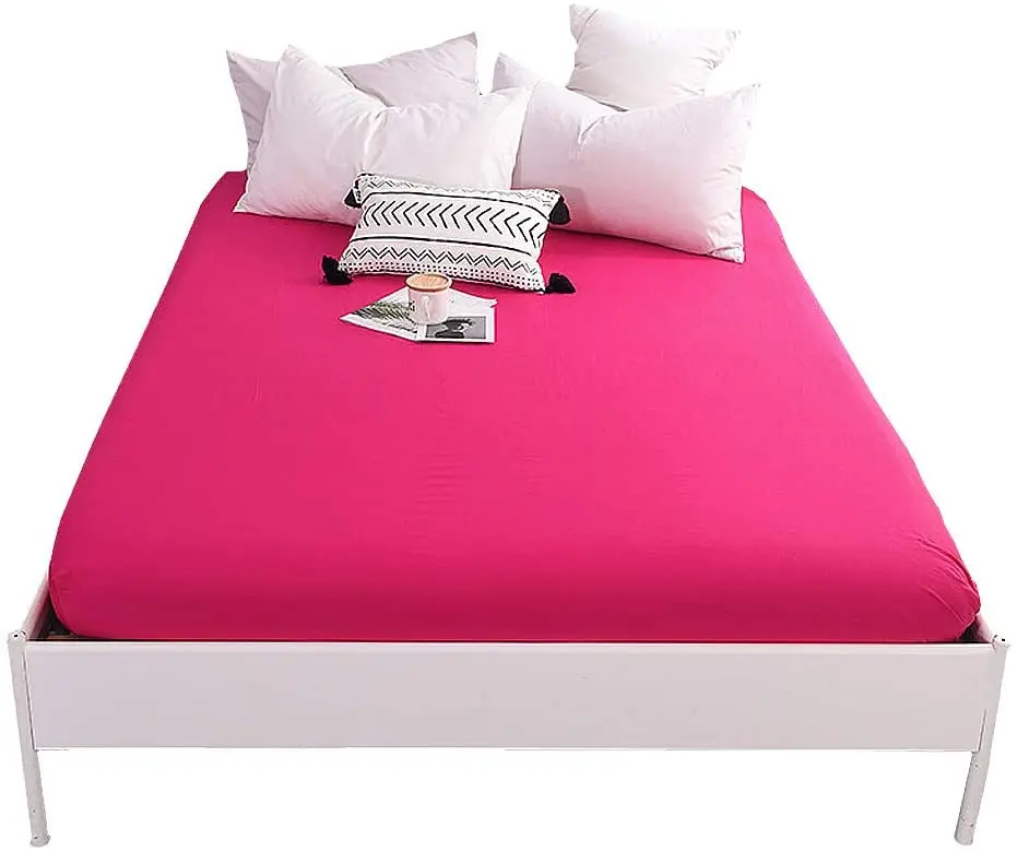 

180cm x 200cm Fitted Sheet with 30CM Depth Pocket Only Bedsheet No Pillowcases, 100% Pure Cotton, No Color Fade, mattress cover