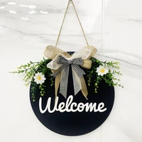 easter wooden welcome sign flower hanger garland home window hanging pendant home decoration wreath hanging round ornament