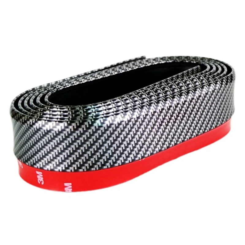 

For Car Front Lip on Bumper Rubber Band For Universal Soft Accessories Carbon Fiber Auto Outside 55mm Width 2.5m length Strip