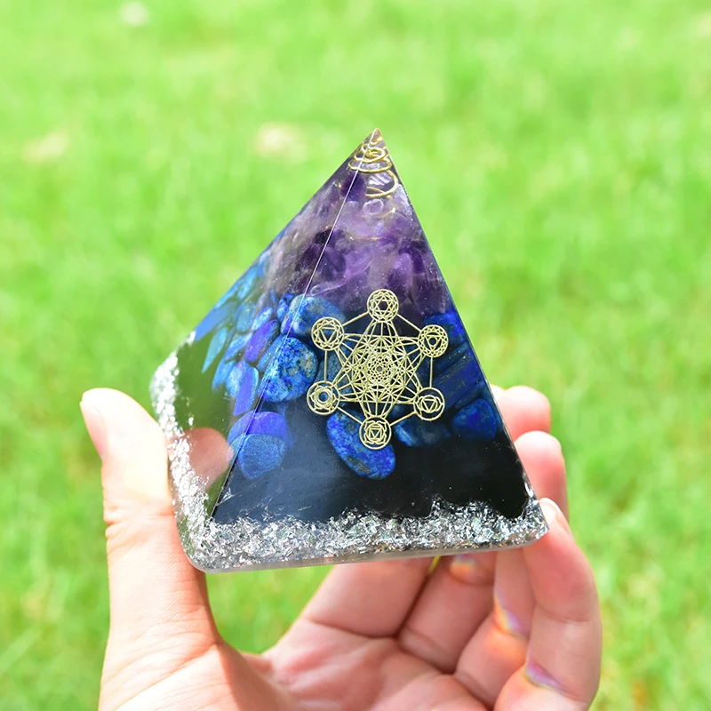 Генератор энергии Aogen AURA REIKI Orgonite декоративная пирамида из натурального хрусталя