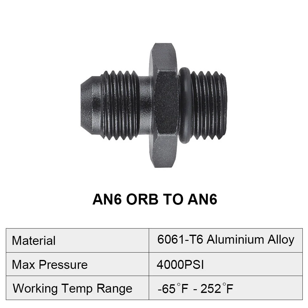 6061-6T Алюминиевый черный AN6-AN6 AN6-AN8 AN12-AN10 ORB уплотнительное кольцо | Автомобили и