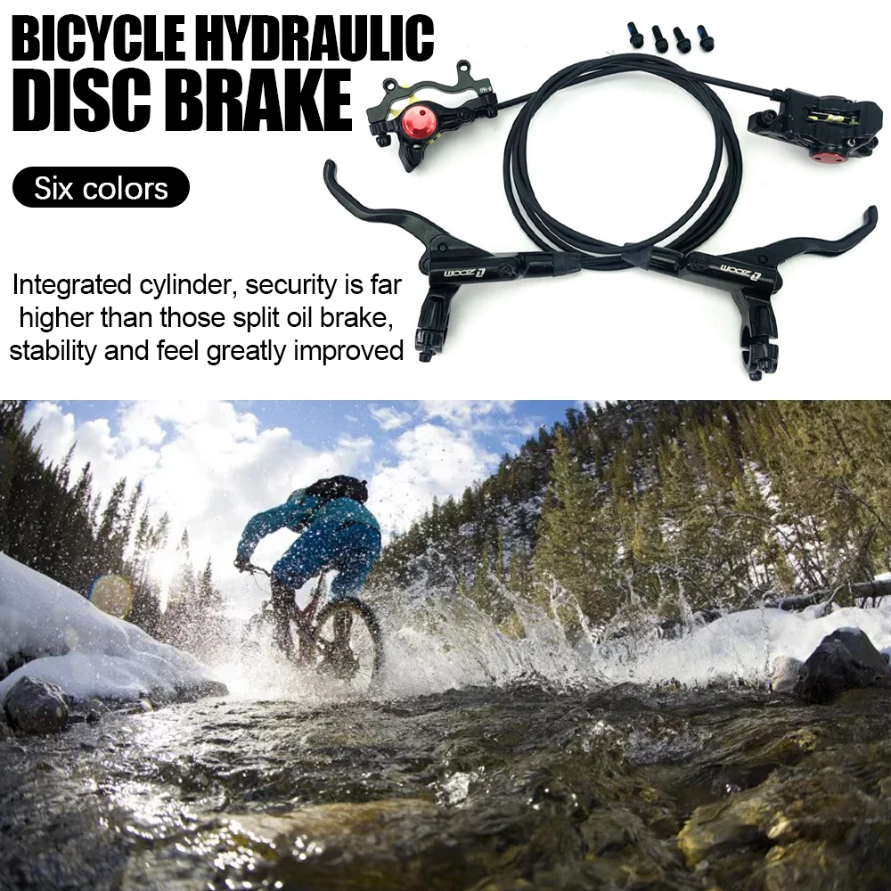 

ZOOM MTB Hydraulic Disc Brakes Completed Front Rear Set Oil Pressure Braking Kit for Mountain Road Bike Outdoor Accessories