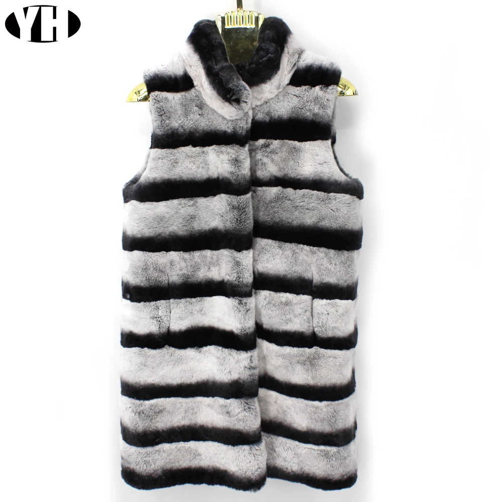 Жилет женский зимний из Настоящий мех кролика натурального меха рекс | Женская