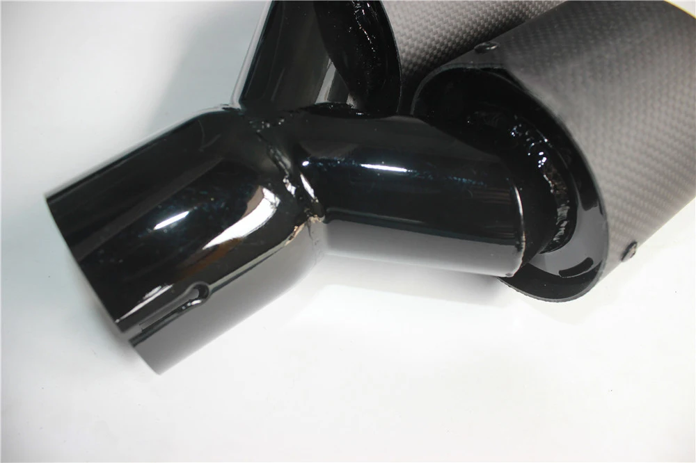 1 пара черный из нержавеющей стали ''y'' Тип Akrapovic двойной выхлоп трубы углеродного волокна выхлопной наконечник глушитель выхлопные наконечники автомобиля