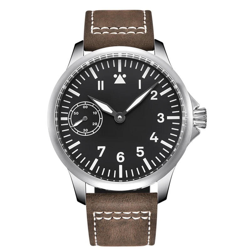 Часы мужские механические с черным циферблатом и чехлом из стали 6497 | Наручные