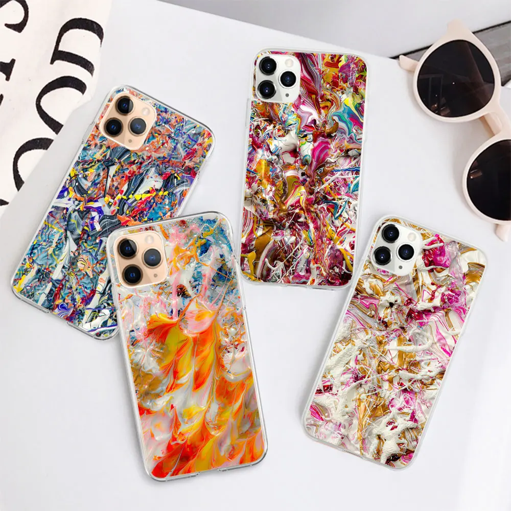 KISSCASE Silicone TPU Case For iPhone XR XS Max 7 8 6 6S Plus 5 5S SE Abstract Painting Phone Cover 11 Pro Shell | Мобильные