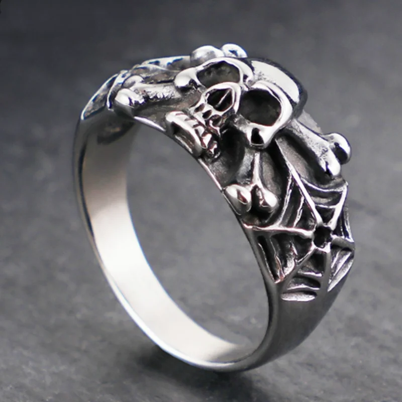 

Gothic Stainless Steel Skull Ring Men's Punk Rock Skull Men's Ring Gift for Boyfriend