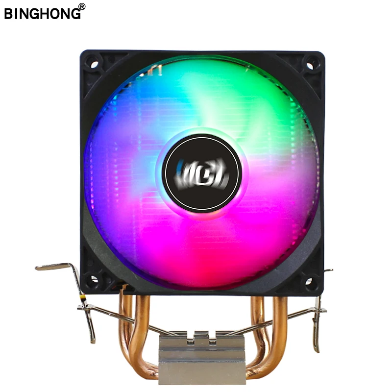 Cpu Cooler Pc Fan Cooling System 2 Copper Tube 3PIN 90mm LED Fans For LGA1200 1150 1151 1155 1156 1356 1700 And3 AM4 Motherboard
