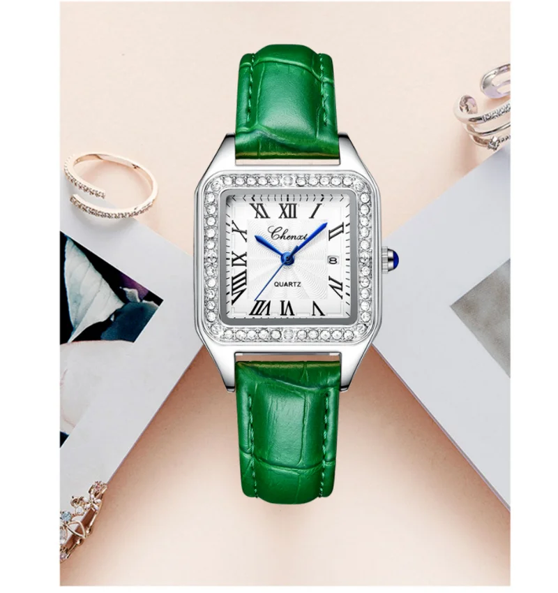 

Women's Small Square Watch Luxury High-end Ultra-thin Diamond Craft Dial Luxury High-end Leather Strap Ladies Quartz Watch WA223