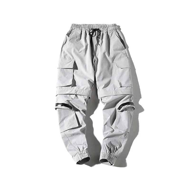 Gray 9023 Harajuku/Одежда для пребывания на открытом воздухе штаны, новые модные штаны уличная шить Цвет Джоггеры в стиле «хип-хоп», длинные штаны Для мужчин с эластичной резинкой на талии, брюки-карго - Цвет: Gray 9023