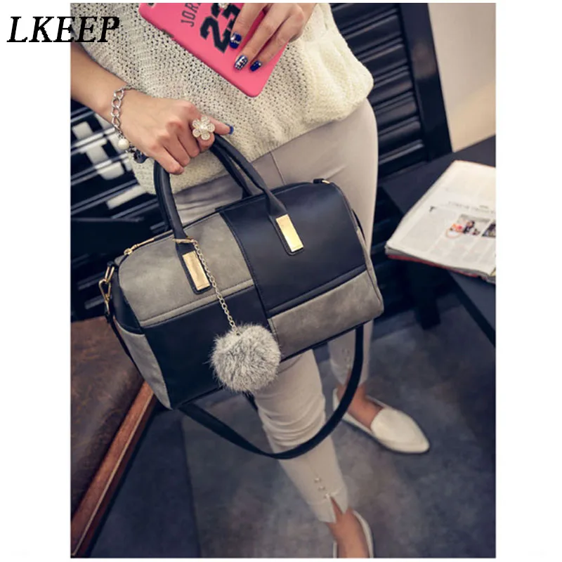 Хит продаж женская сумка Boston в стиле пэчворк из искусственной кожи дизайнерские