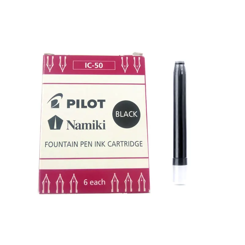 Black Ink 6 pcs 2 шт. PILOT 78 г+ ручка для фонтана 22 К позолоченный перьевая ручка или IC-50 картриджи заправки 4 цвета на выбор - Цвет: Black Ink 6 pcs