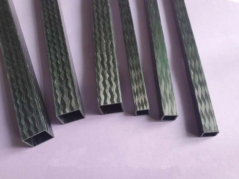 Tubo cuadrado de fibra de carbono de alta dureza, proceso de tejido de doble cara, longitud de 500mm, OD 15 /18/20/25/30mm para varillas de soporte de modelo-2